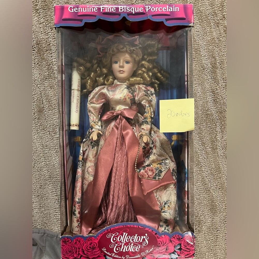 Vintage Collector’s Choice 20” Porcelain Doll In Box COA Box Wear